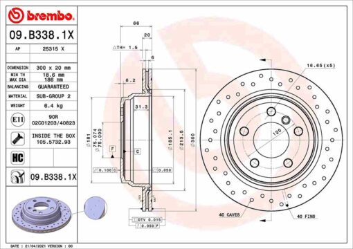 Fren Dıskı Arka Bmw F30 F32 F34 F36 Delikli - 34216864900