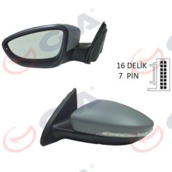 Dış Dikiz Aynası Sol Passat 11 Elektrikli Isıtmalı Ç.aydınlatmalı Astarlı Asferik 7 Fiş Vm-6194nehpal - 3AB8575079B9