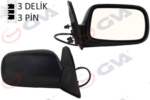 Dış Dikiz Aynası Sağ Corolla 97 Elektrikli Isıtmalı Konveks 3 Fiş Vm-278er