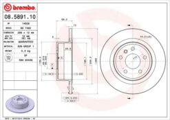 Arka Fren Aynası Omega B 2.0 24v 2.2 2.5td 3.0 V6 94/7.03 286mm 285.8x12x5dlxhavalı - 569121-569208