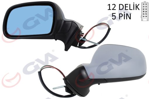 Dış Dikiz Aynası Sol 407 05 Elektrikli Isıtmalı Mavi Cam Astarlı Konveks 5 Fiş Vm-204ehpl - 8149.VF