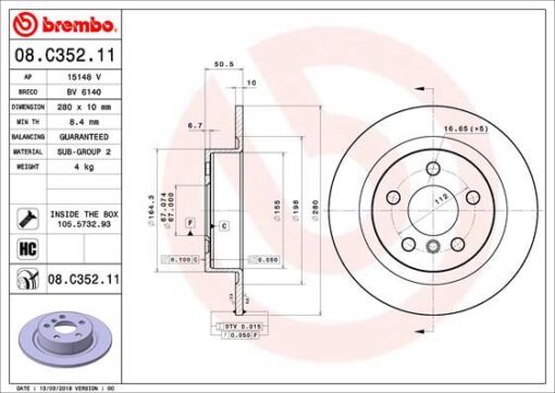 Fren Dıskı Arka Bmw F40-f45-f46-f48-f39 Mını F54-f60 - 34216799367