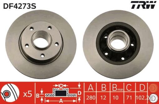 Arka Fren Aynası Renault Trafıc Iı 01 06 Opel Vivaro 01 06 280x12x5delik - 7711130076-8200228610-7701206846