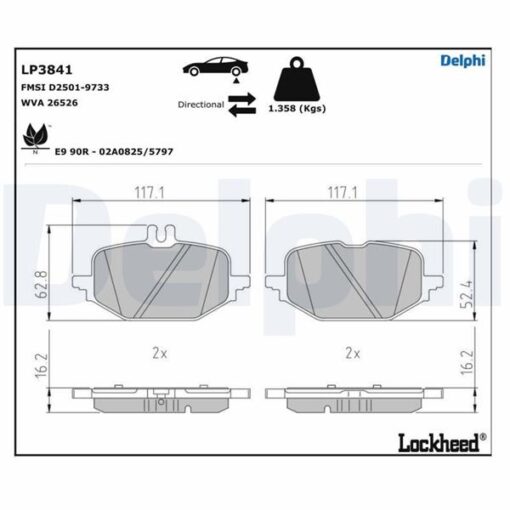 Fren Balatası Arka Mercedes W206 S206 C236 A236 W214 S214 C236 A236 - A0004201304