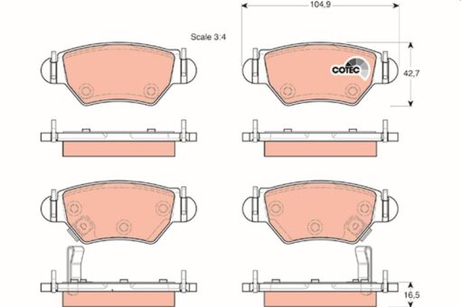 Arka Fren Disk Balata Astra G 98 05 Zafıra A 98 05 Corsa C-combo C 03 09 - 9195147-9198598-1605105-1605037
