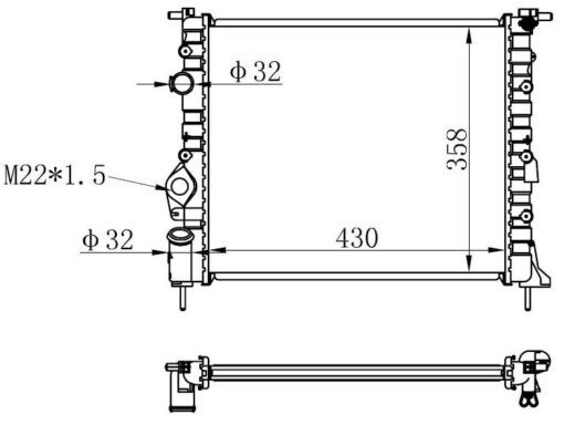 Radyatör Clıo Iı-logan 04>kng 01>mgn 96>1.4-1.61.5d-1.9 Klimasız Mek 430x377x23 - 7700838134-7700836301-7700436693