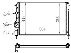 Radyatör Brazing Mgn I-scenıc 1.4-1.6-1.8-2.0 16v Ac Mek 584x388x22 - 7700425842-7702258285-8200050512