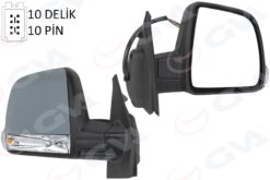 Dış Dikiz Aynası Elektrikli Sağ Doblo Iıı 2011 Md. Sinyalli Katlanır / Power Flok Astarlı 10 Fiş - 735645699