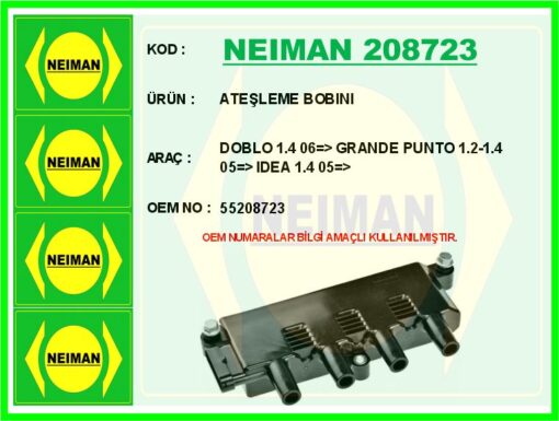 Ateşleme Bobını Doblo 1.4 06 > Grande Punto 1.2-1.4 05 > Idea 1.4 05 > - 55208723