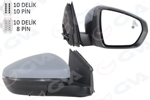 Dış Dikiz Aynası Sağ Elektrikli Katlanabilir Isıtmalı Sinyalli Astarlı Konveks Hafızalı Blıs Li Psa 3008-4008 16-23 - 1635223880