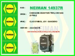 Cam Açma Anahtarı Teklı On Sag 6 Fıslı Clıo Symbol Joy - Sandero - 254214937R