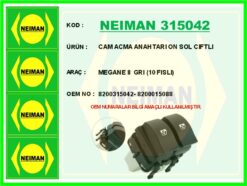 Cam Acma Anahtarı On Sol Cıftlı Megane Iı Grı 10 Fıslı - 8200315042-8200015088