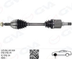On Aks Komple Sol Transıt Connect 1.8 Tdcı 02>14 75 -90-110ps 628mm - 2T143B437CD-9T163B437AA