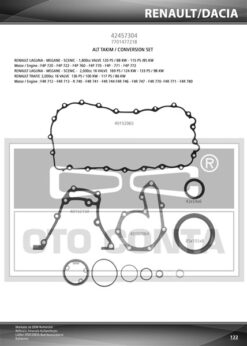 Alt Takım Conta Mgn-lgn-scenıc 2.0 16v F4r700/701/732- F4p720 Keçeli - 7701477218-7701471360