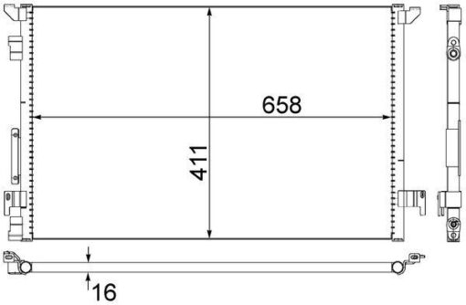 Klima Radyatörü Kondansatör Opel Vectra C 02> 660x411x16 - 13101839-1850076-1850079-24418362