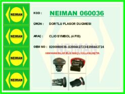 Dörtlü Flaşör Anahtarı Clıo Iı-ııı Kangoo Iı 08> Fiş - 8200060036-8200442723-8200634256