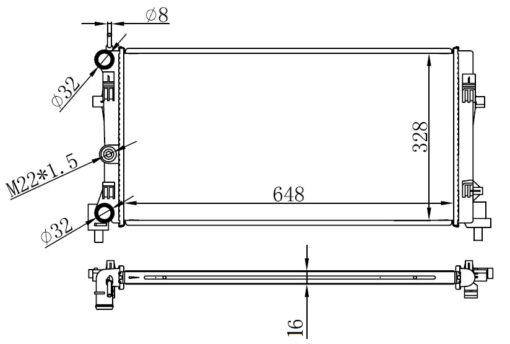 Radyatör Brazing A1-ıbıza V-polo 1.2-1.4-1.6 09 > Ac Klimasız Mek 648x326x16 - 6R0121253