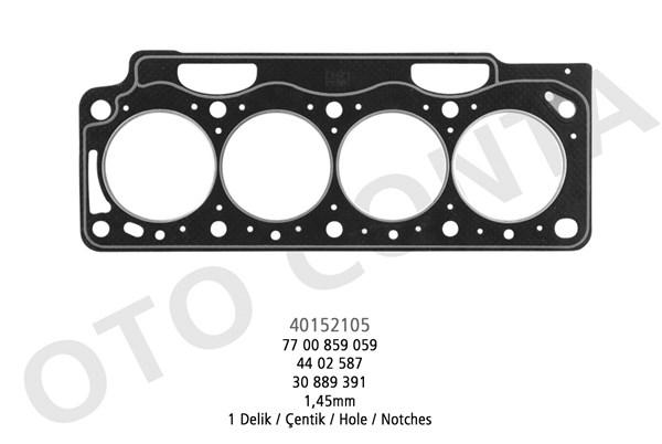 Sılındır Kapak Contası Laguna Megane Scenıcmovano Vıvaro F9q 1 Delık 1.45mm 97-01 - 7700859059 1 Sılındır Kapak Contası Laguna Megane Scenıcmovano Vıvaro F9q 1 Delık 1.45mm 97-01 - 7700859059