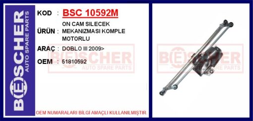 Ön Cam Sılecek Mekanızması Fıat Doblo Iıı 10> Motorlu - 51810592
