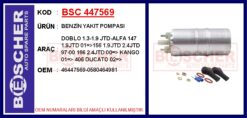 Benzin Yakıt Pompası Doblo 1.3-1.9 Jtd-alfa 147 1.9jtd 01 >156 1.9jtd 2.4jtd 97-00 166 2.4jtd 00 > K - 46447569-0580464981