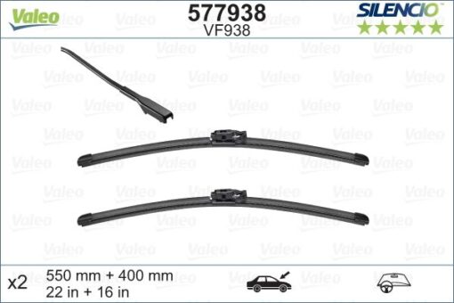 Silencio Vf938 X2 550 400mm Ön Lodgy-dokker Silencio X-trm Flat Blade Muz Tipi Silecek Binek - GEN2V6 577938 BEK-288901217R