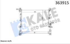 Motor Su Radyatörü Fıat Egea 15> 1.3d Mtj 1.4 Mekanık Ac 622x414x23 Brazıng Versıyonu Kl 348440 - 52052220-52015588