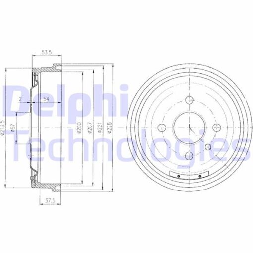 Arka Fren Kampanası Astra F 1.4i-1.6i 91>98 Kadett 79>91 228x200x38x100x56 4dl - 568053-568058-90086194-90193915