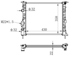 Radyatör Brazing Clıo Iı-logan 04>kng 01>mgn 96>1.4-1.61.5d-1.9 Klimasız Mek 430x358x22 - 7700838134-7700836301-7700436693