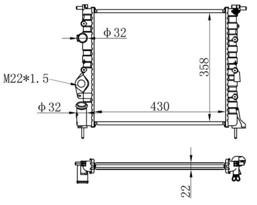 Radyatör Brazing Clıo Iı-logan 04>kng 01>mgn 96>1.4-1.61.5d-1.9 Klimasız Mek 430x358x22 - 7700838134-7700836301-7700436693