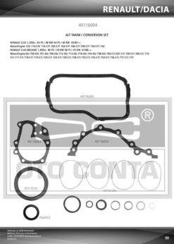 Alt Takım Contası R19-clıo 1.4 8v Enjektörlü E6j-e7j Keçeli - 7701348178