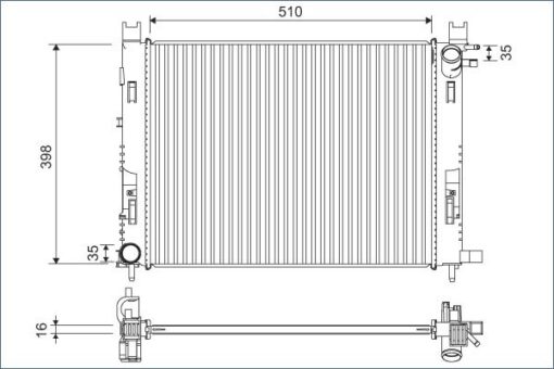 Motor Su Radyatoru Captur I 12> Clıo Iv 12> Dokker 12> Symbol Iıı 14> Sandero Iı 12> 0.9 Tce 1.2 Tce 1.5 Dcı 1.6 506x414x18 - 214107326R-214100055R