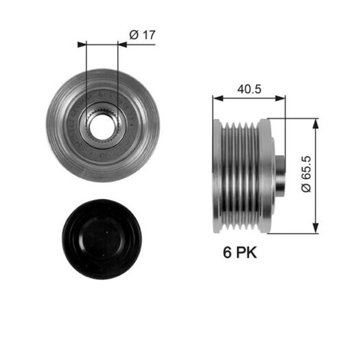 Alternatör Kasnağı Rulmanlı Doblo-grande Punto 1.9 Jtd-astra H-vectra C-zafıra-sıgnum 1.9 Cdtı 05> - 9949129-1204413-93182514-9951269