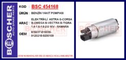 Benzin Yakıt Pompası Elektrikli Astra G-corsa B-omega B-vectra B-tıgra 1.4-1.6-1.8-2.0 16v - Samara - 815037-815039-9120218-9200109