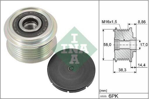 Alternatör Kasnağı Rulmanlı Hyundaı Elantra Vı-kona-i10 Iıı-i20-ıı-i30 1.6-1.0 T-gdi-1.0 Mpi-1.2 M - 3732204950