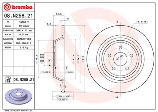 Arka Fren Dıskı Kuga Iı 14>19 Yenı Kasa Mondeo V 14> - DG9C2A315CD-2008440-5202205