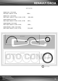 Alt Takım Contası Clıo Iı-kng 1.4 E7j 624-626-634-635-780 Keçeli