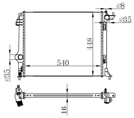 Motor Su Radyatörü Grand Scenıc Iv 15> Megane Iv 15> Scenıc Iv 15> 1.2 Tce 1.3 Tce 1.5dci Brazing 540x448x16 - 214105169R-214108175R-214109798R