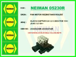 Fan Motor Rezınstansı Rolesi Clıo Iv-captur 0.9-1.2-1.5dcı-tce 13 > J5-h5 1.6 18 > - 255505230R-255503792R