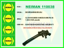 Devirdaim Borusu Clıo-kng-mgn Iı-modus-mıcra Iıı-1.5dcı K9k Plastik - 8200110038-8200557908-14053BN71