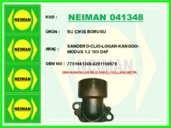 Su Çıkış Borusu Sandero-clıo-logan-kangoo-modus 1.2 16v D4f - 7701041348-8201190679