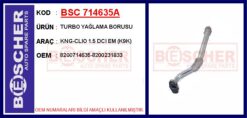 Turbo Yağlama Borusu Kng-clıo 1.5 Dcı Em K9k Alüminyum Boru - 8200714635-8200231833