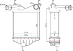 Intercooler Brazing Intercooler A/m 192x202x64 Idea 1.3 Mjtd 2004 /punto 1.3 Mjtd 99 96703 - 46836770-51733052-51802117