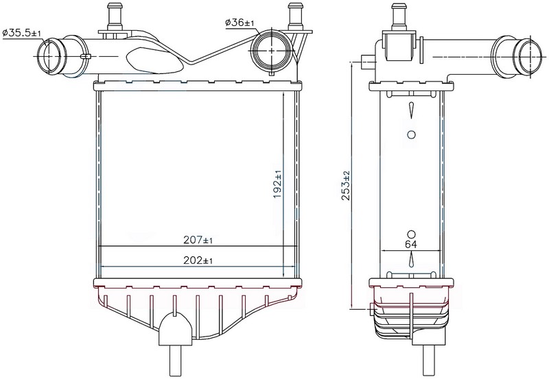 Intercooler Brazing Intercooler A/m 192x202x64 Idea 1.3 Mjtd 2004 /punto 1.3 Mjtd 99 96703 - 46836770-51733052-51802117 1 Intercooler Brazing Intercooler A/m 192x202x64 Idea 1.3 Mjtd 2004 /punto 1.3 Mjtd 99 96703 - 46836770-51733052-51802117