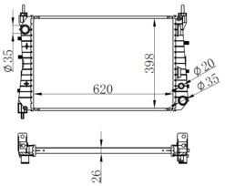 Radyatör Brazing Lınea 1.3 Jtd Ac Klimasız Mek 621x395x26 - 51785217-51852517