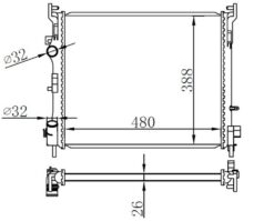Motor Su Radyatörü Renault Clıo Iı 98>05 Symbol 00> Symbol Iı 08> 1.5dcı Mt Ac Mekanik 488x388x26 - 8200245596