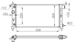 Radyatör Corsa B-tıgra1.4ı 16v-1.6ı 16v Klimasız Otom 530x285x26 - 90410048-1300150