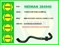 Turbo Hortumu Komple Mgn Iı-scenıc Iı-dacıa Logan 1.5 Dcı - 8200384940-8200398421