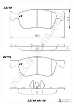 Disk Fren Balatası Ön Ford Fiesta 1.0/1.1/1.5d 01/17> Ford Fiesta St 1.5 04/18> Courıer V-769 18> - KTH1BC2K021AB-2095160