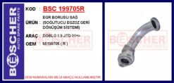 Egr Borusu Sağ Soğutucu Egzoz Geri Dönüşüm Sistemi Doblo 1.9 Jtd 01 > - 55199705