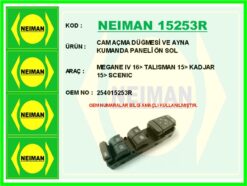 Cam Açma Düğmesi Ve Ayna Kumanda Paneli Ön Sol Megane Iv 16> Talısman 15> Kadjar 15> Scenıc - 254015253R